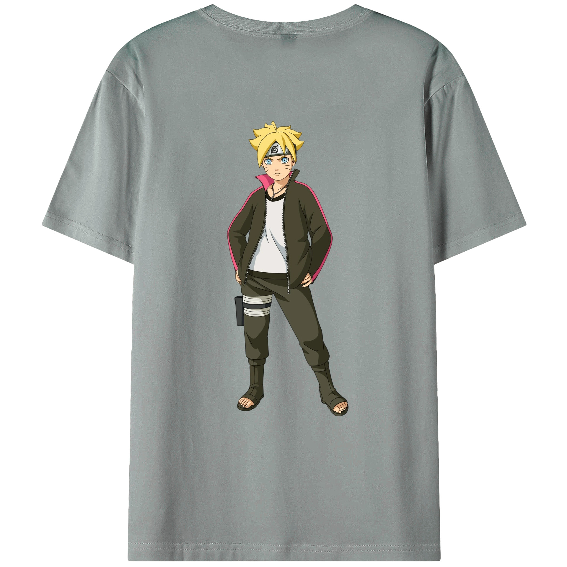 （画像用） NARUTO -ナルト- うずまき ボルト Uzumaki Boruto 綿100％ メンズ半袖Tシャツ（バックプリント） 通気性